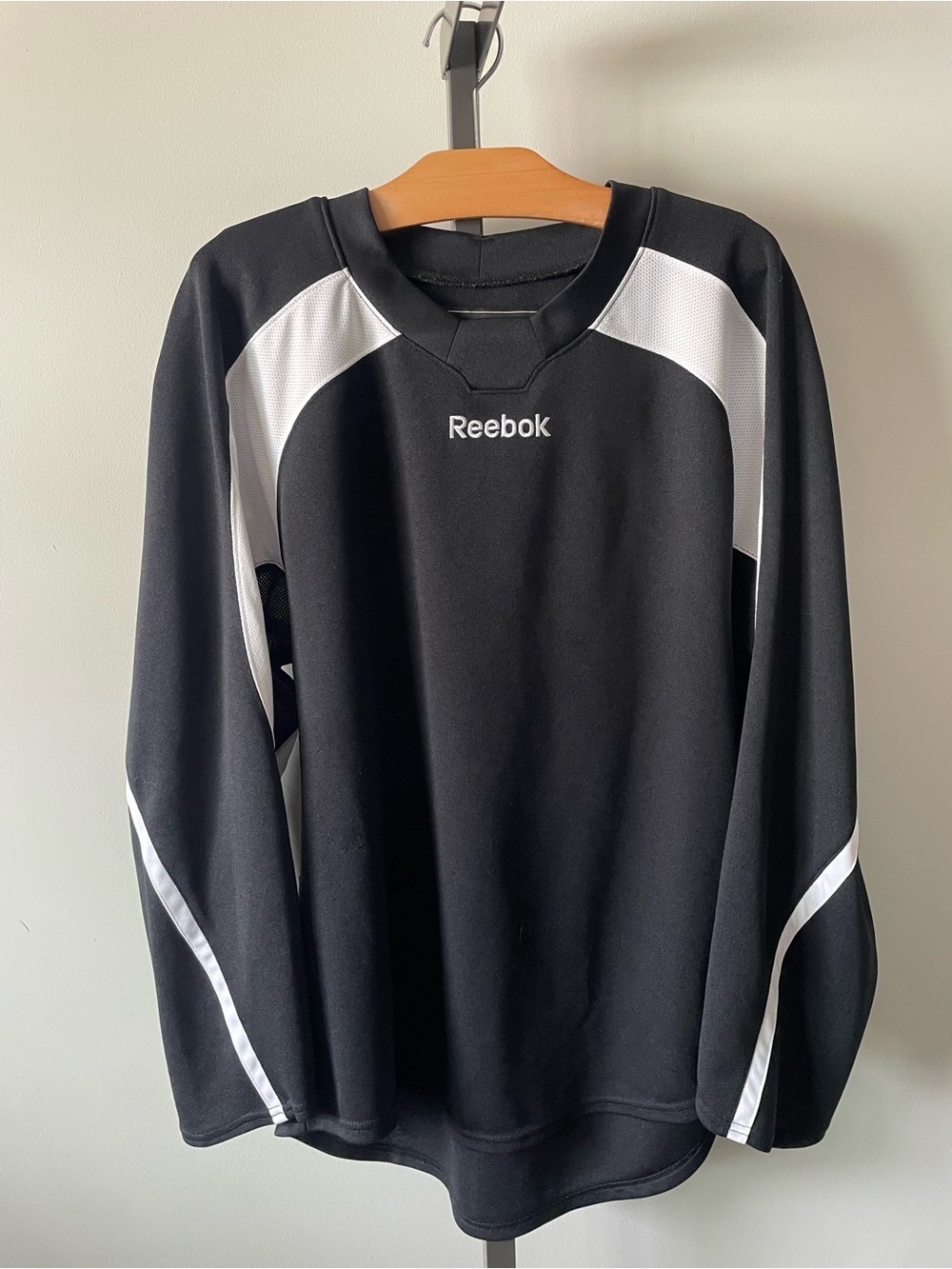 Reebok Hockey Training Practice Jersey Black White Blank Mens Medium